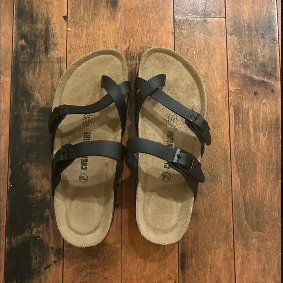 CUSHIONAIRE Luna Cork Footbed Sandals – Black, Size 7.5 - Picture 5 of 6